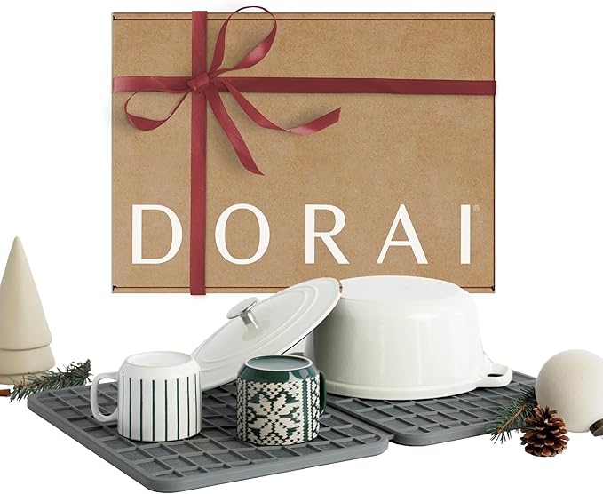 Dorai Home Dish Pad - Diatomaceous Earth Stone Drying Mat for Kitchen Counter - Quick Drying -Stone Dish Drying Mat for Kitchen - (24.6" x 16.5") - Bloomnest