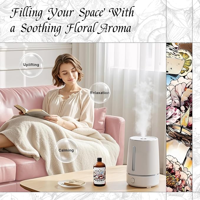 HIQILI Peony Fragrance Oil for Home Diffuser, Idea for Making Candle, Women's Perfume, Car Air Freshener, Skin & Body Care - 5.07 Fl Oz HIQILI