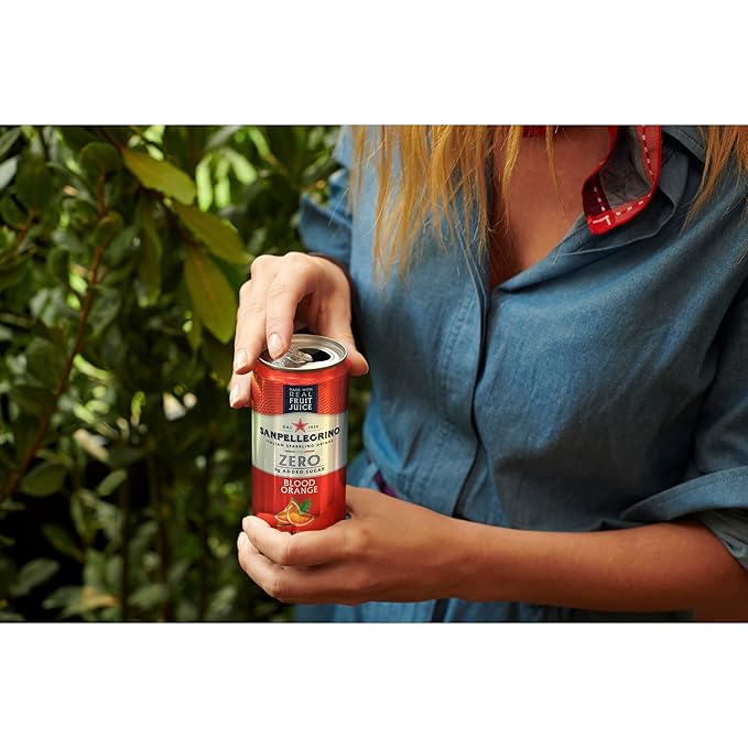 Sanpellegrino Zero Grams Added Sugar Italian Sparkling Drinks Blood Orange, Sparkling Orange and Blood Orange Beverage, 24 Pack of 11.15 Fl Oz Cans - Bloomnest