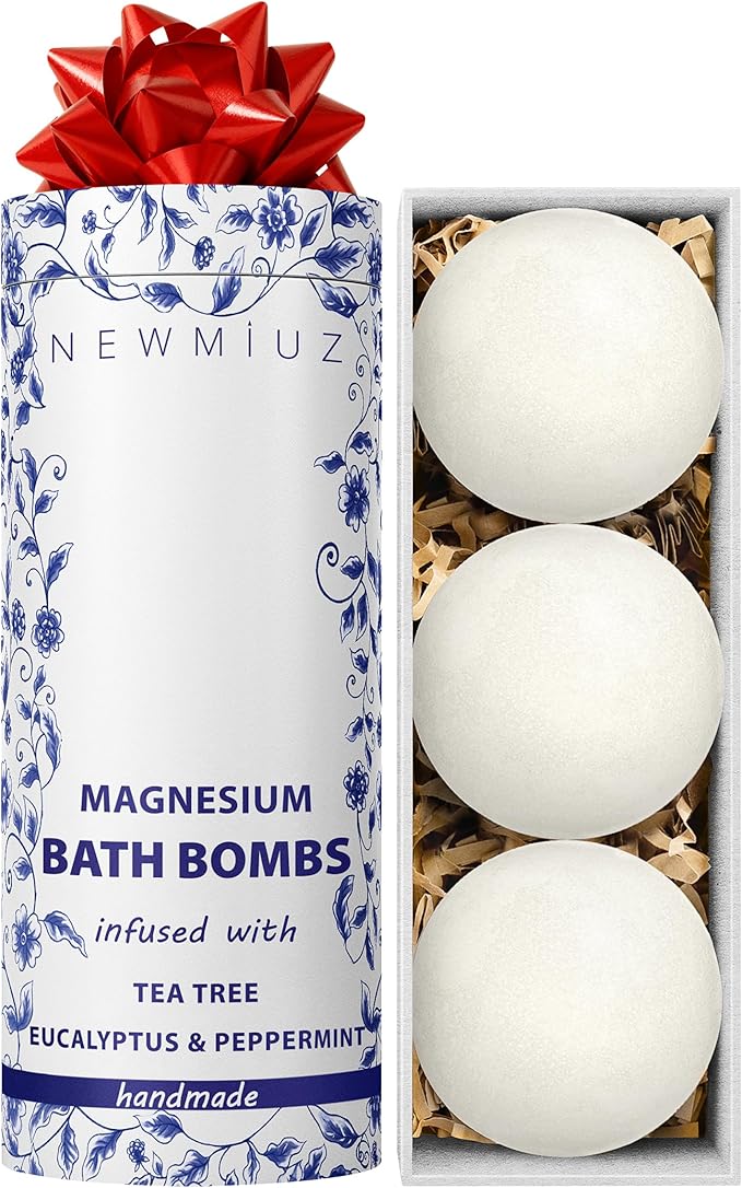 Magnesium Bubble Bath Bombs Long Lasting Foaming Sore Muscles Recovery Tea Tree Relaxing Stress Relief Calming Self Care Spa Gift for Birthday Christmas - Bloomnest