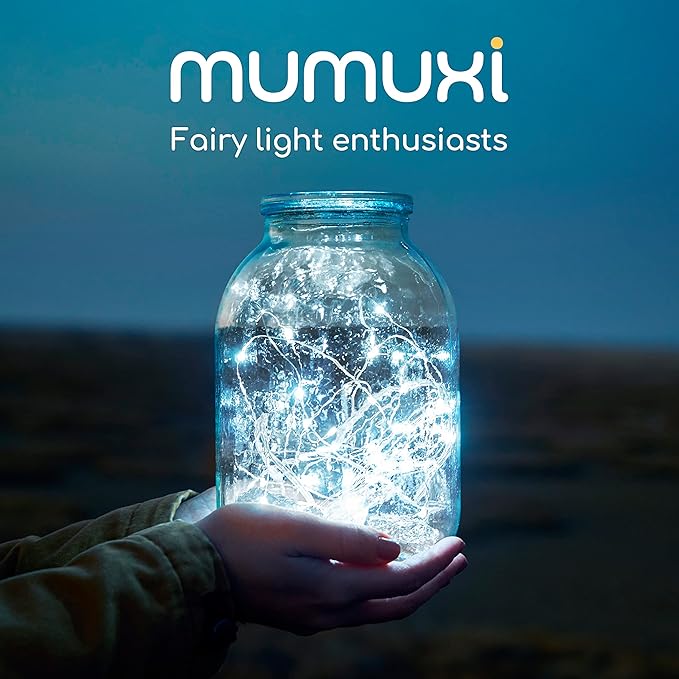 MUMUXI 20 Pack 3.3ft Fairy Lights Battery Operated String Lights, Mini White LED Powered, Waterproof, Silver Wire Firefly Mason Jar for Home, Party, Wedding Decorations, Cool White - Bloomnest