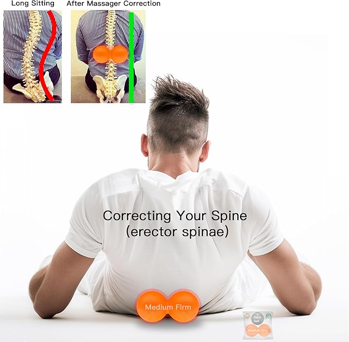 Hard Lacrosse Ball + Soft Peanut Massage Ball Set – Deep Tissue & Trigger Point Tool for Plantar Fasciitis Relief, QL, Iliacus, Glutes, Neck, Hamstrings, Hip Flexors & Myofascial Release - Bloomnest