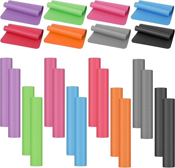 Nuanchu 16 Pack 68" x 24" x 4 mm Yoga Mats Bulk Gym Bundle Thick Eva for Kids and Adult Latex Free Exercise with Non Slip Texture for Outdoor Yoga, Workout or Pilates - Bloomnest
