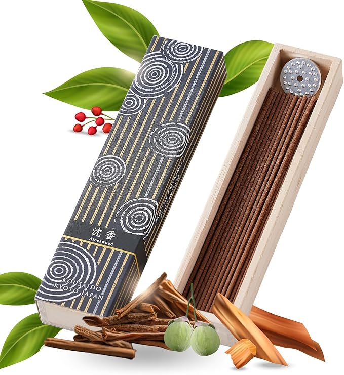 はせがわ（Hasagawa） Hasegawa Hyakurakuko Premium Japanese Sandalwood Incense - Long Type, 40 Sticks with Aluminum Holder, 20-30 Min Burn Time, Made in Japan 線香 百楽香 (Agarwood) %E3%81%AF%E3%81%9B%E3%81%8C%E3%82%8F%EF%BC%88Hasegawa%EF%BC%89
