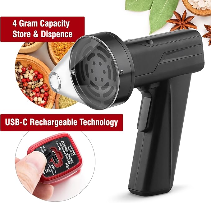 2.5" Large Electric Grinder Herb Grinder, Auto Spice Grinder with Auto Dispensing (Black) - Bloomnest