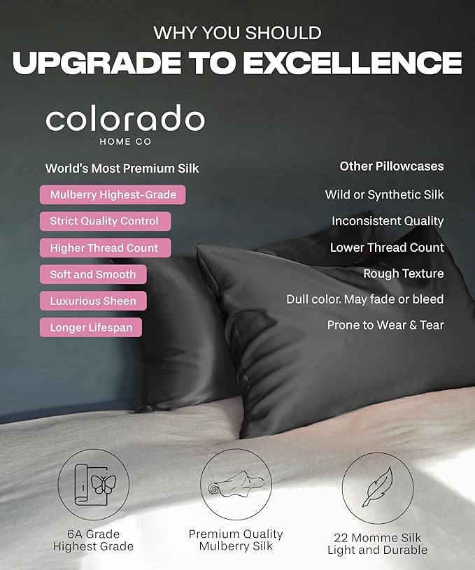SUNDAYSILKS™ Premium Silk Pillow Cases | 100% Mulberry Silk Pillowcase with Zipper, All Sides Real 22 Momme Grade 6A Silk, Standard Queen, King Size [Olive] - Bloomnest