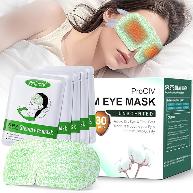 30 Packs Steam Eye Mask,Warm Compress for Dry Eyes Sleep Mask,Hot Auto Heated Eye Masks Relaxing Products for Women Moist Heat Soothing Eye Fatigue,Disposable Eye Mask for SPA Essentials - Bloomnest