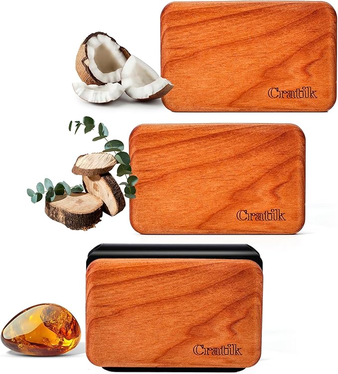 Car Air Freshener - Wood Air Freshener - Car Odor Eliminator for Visor Clip-Variety Scent Refill, Vehicle Scent Diffuser for Cabin, Truck & SUV - Pack of 3 (Teak-Amber-Cabana)-CLIP INCLUDED - Bloomnest