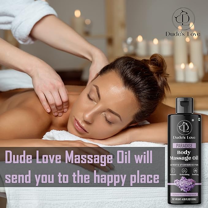 Organic - Lavender Floral Edible Full Body Massage Oil - Relaxing, Calming | No Stain & Non-Sticky |with Fractionated Coconut Oil, Orange Blossom & Lavender Oil - 4.05 Fl Oz - Bloomnest