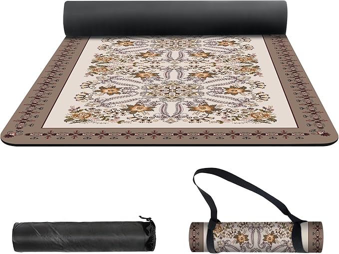 nuveti Yoga Mat Print Extra Thick TPE Non Slip Fitness Exercise Mat with Carrying Bag,72"x24" Extra Thick 6MM Exercise & Workout Mat for Yoga, Pilates Fitness and Floor Exercises - Bloomnest
