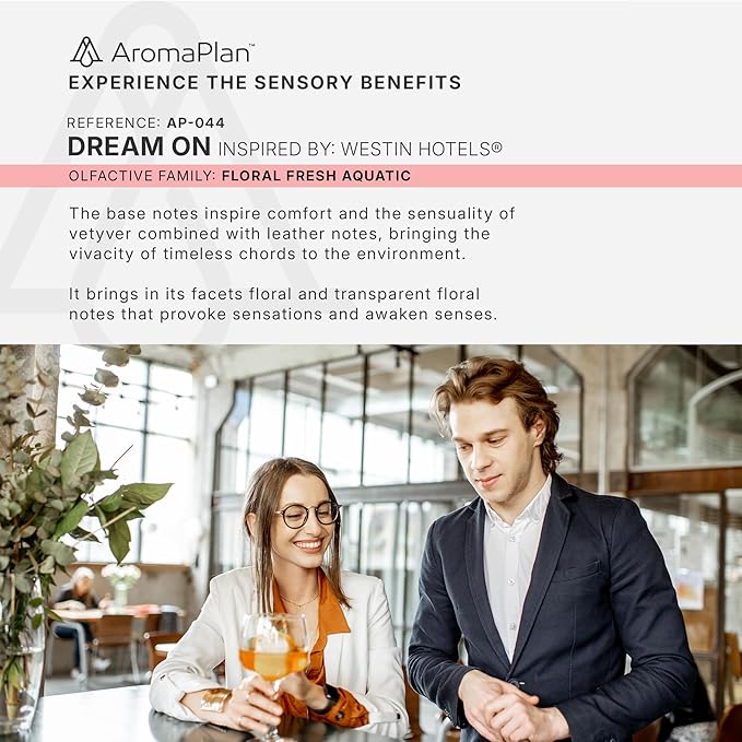 AromaPlan Hotel Scents Dream On 5 Fl Oz (2 Pack), Luxury Aroma & Hotel Fragrance Diffuser Oil- Hotel Diffuser Oil for Aromatherapy- USA Made, Bigger Bottle, Bolder Aroma & Longer Lasting - Bloomnest