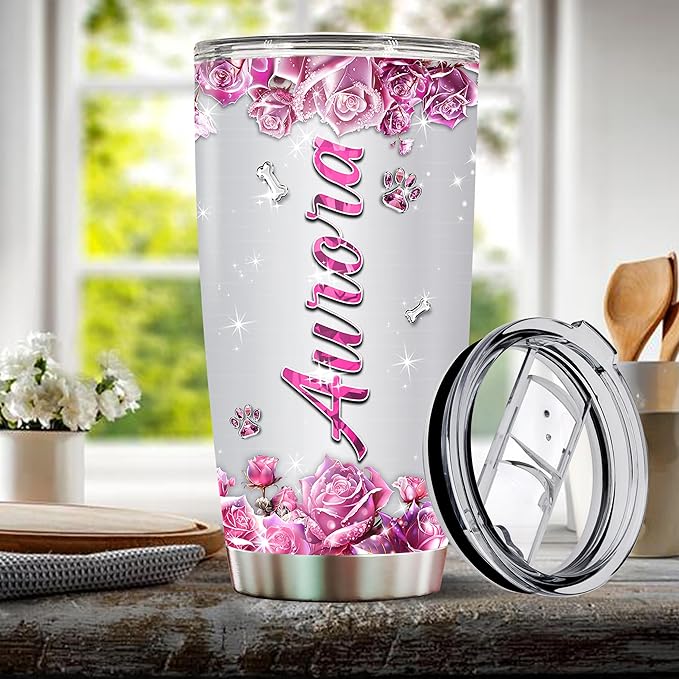 Personalized Pitbull Gifts for Women Insulated Stainless Steel Coffee Mug Tumbler Water Bottle for Pitbulls Owners, Lovers, Wife, Daughter, Christmas, Birthday, Mother's Day, Valentine - Bloomnest
