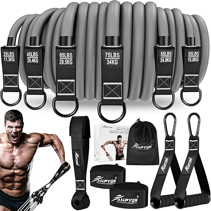HPYGN Heavy Resistance Bands, 300LBS Exercise Bands for Working Out, Fitness Bands with Handles, Workout Bands for Men, Weight Bands Set for Muscle Training, Strength, Slim, Yoga, Home Gym Equipment - Bloomnest