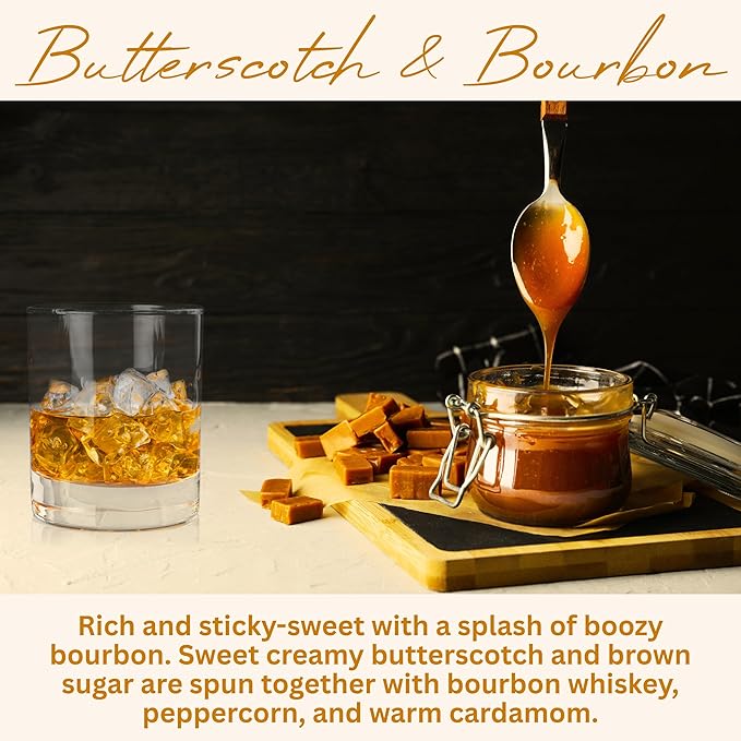 Wickless Candles for Candle Warmer Lamp, Many Scents to Choose, 100% Non-Toxic Soy Wax, Scented Candle Melts for Warming Plate, Handmade in The USA (Butterscotch & Bourbon) - Bloomnest