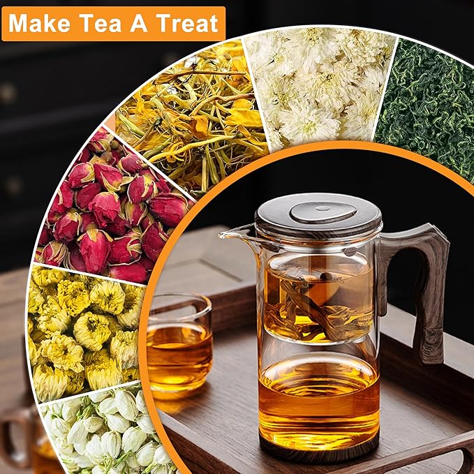 Tea Pot - 750ml/25.4oz Magic Witchcraft Glass Teapot with Strainer Loose Leaf Tea Innovative Water Separation Magnetic Teapot,Borosilicate Glass Tea Infuser Elegant Gift Packaging - Bloomnest