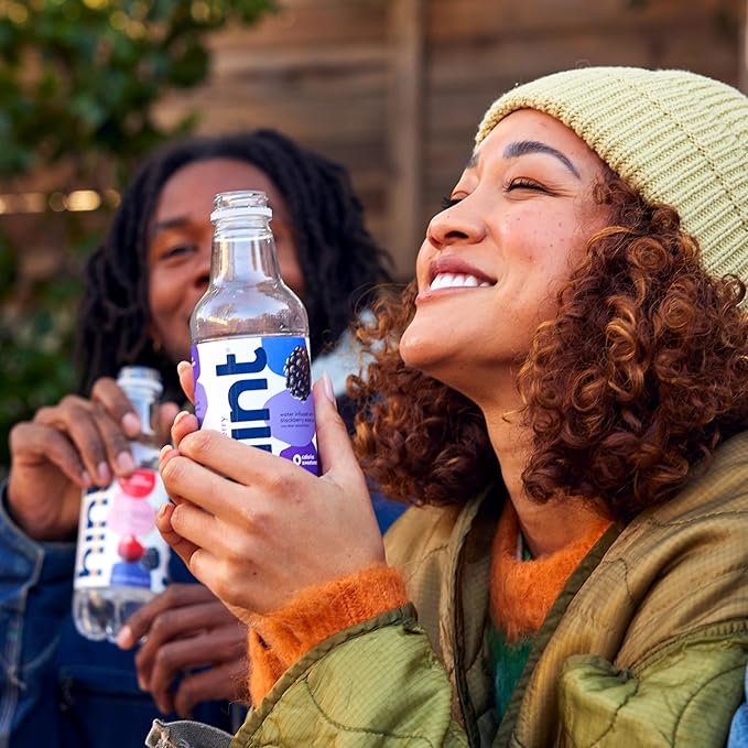 Hint Fruit-Infused Bottled Water, Blackberry - Sugar Free Flavored Water with Zero Calories, Natural Fruit Essences, and No Artificial Sweeteners - 16 Fl Oz (Pack of 12) - Bloomnest
