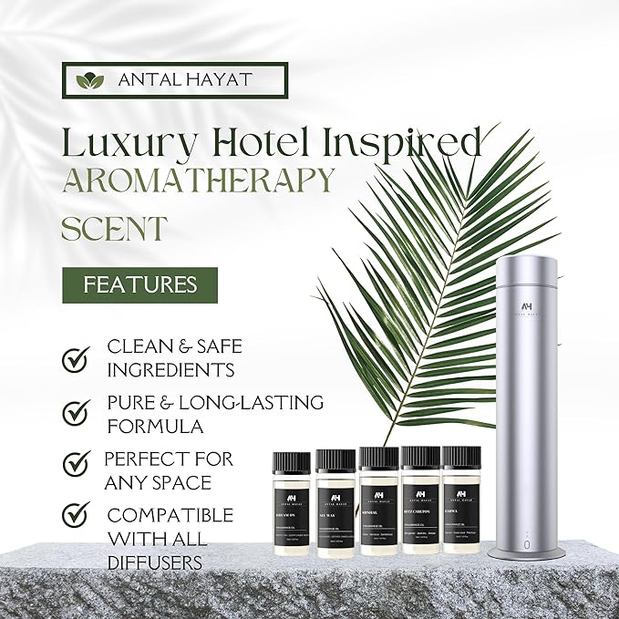 Cabana Diffuser Oil 50mL - Hotel Scented Essential Oils for Home - Lemon, Bergamot, Jasmine, Amber & Musk - Inspired by The Ritz Carlton - Antal Hayat Luxury Aromatherapy Oil - Bloomnest