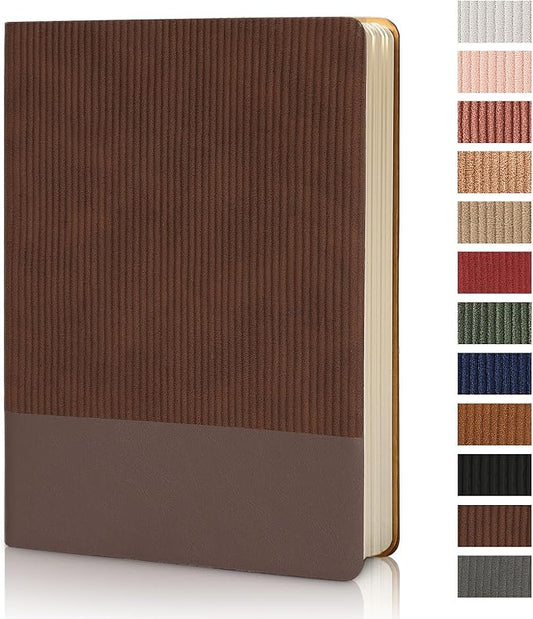 Lined Journal Notebook for Work College Ruled Note Book 5.79"x8.27" A5 PU Leather Daily Journaling 216 Pages for Women Men Writing Home School Supplies Business (Coffee) - Bloomnest