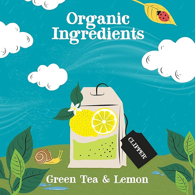 Clipper Tea Green Tea & Lemon Teabags – USDA Organic, Great Hot or Iced – Bright, Zippy, Natural, Fair & Delicious – 200 Tea Bags - Bloomnest