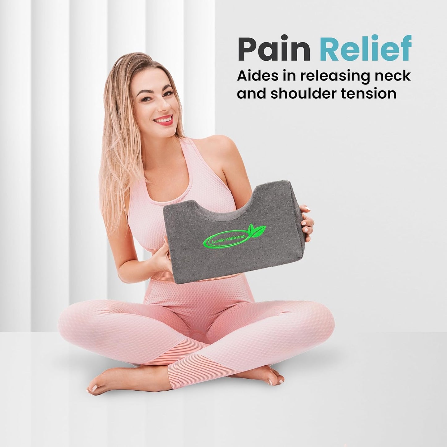 Lumia Wellness Cervical Wedge Pillow - Tension Muscle Relief & Relaxer, Contoured Support for Neck & Shoulder