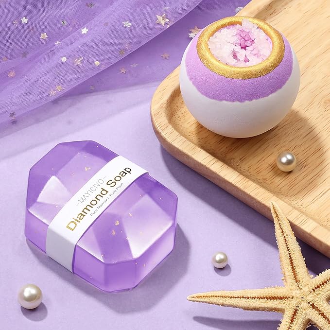 Valentines Day Birthday Gifts for Women Self Care Get Well Soon Gift Baskets, Lavender Relaxing Spa Gift Basket Care Package Flannel Blanket, Unique Gifts for Her Mom Wife Girlfriend Friends Sister