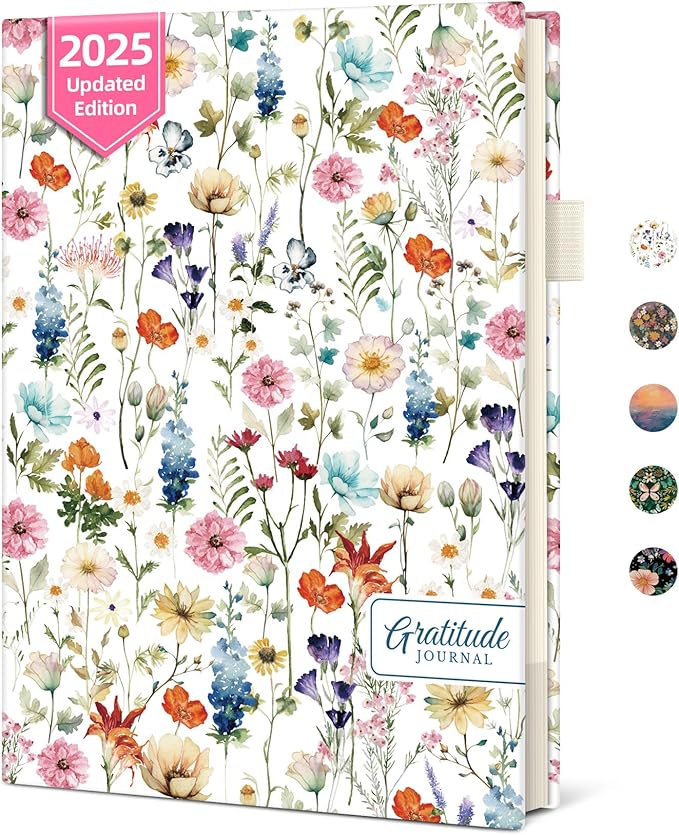 Gratitude Journal for Women – Undated Daily Mindfulness & Manifestation Journal with Prompts for Cultivate Affirmations, Positivity, Self-Care & Happiness - Wildflowers - Bloomnest