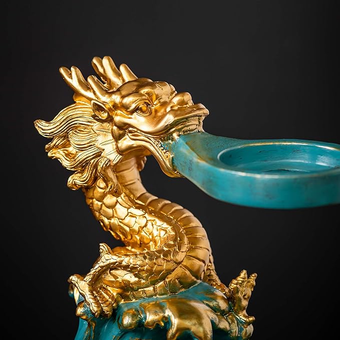 Glass Teapot with Infuser Semi Automatic Tea Set Kungfu Teapot (Golden green dragon) - Bloomnest