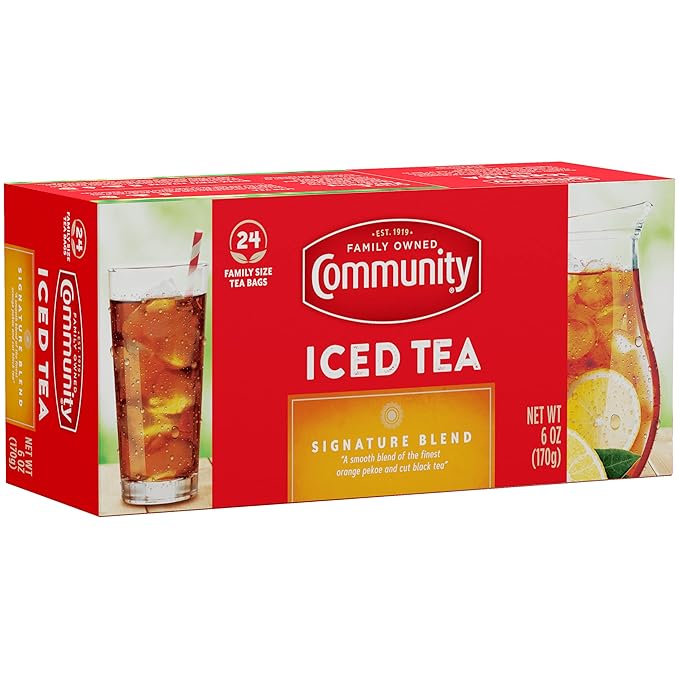 Community Coffee Signature Iced Tea, 288 Family Size Tea Bags, 24 Count Box (Pack of 12) - Bloomnest