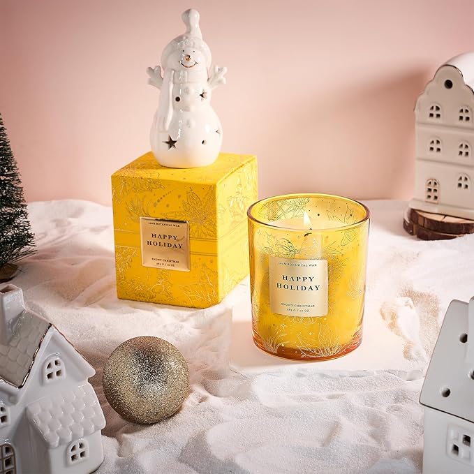 M&SENSE Holiday Scented Candle Gift for Women and Men - Snowy Christmas, 10 oz Soy Wax, Birthday, Holiday,Christmas, New Year Gift - Bloomnest