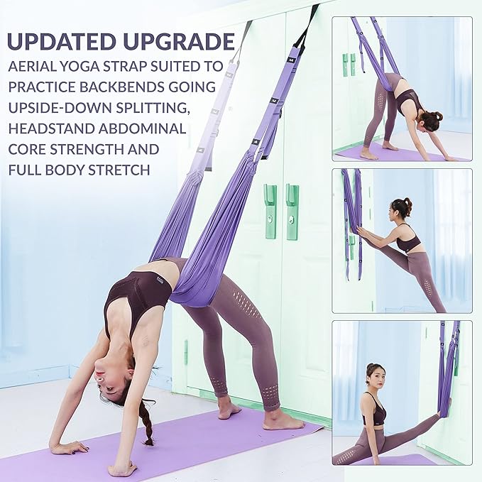 Leg Stretcher Strap, Stretching Equipment with Door Anchor Flexibility Trainer Backbend Assist for Dance Aerial Yoga Ballet Leg Stretching Exercise - Bloomnest