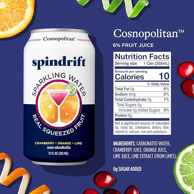 Spindrift Cosnopolitan Can 12 Ounce (Pack of 24) - Bloomnest