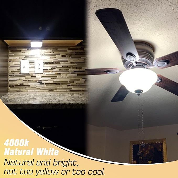 E17 Intermediate Base Light Bulb 6W (60W Halogen Equivalent) 4000K Natural White 700lm 120V LED Ceiling Fan Bulb for Appliance,Desk Lamp,Cabinet,Closet,Chandelier Lighting,Non-dimmable,5pack - Bloomnest