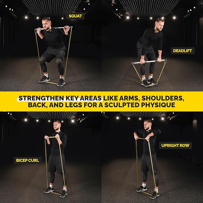 Long Resistance Bands for Working Out Men and Women - Set of 5 Pull-Up Bands, Rubber Handles and Door Anchor - Workout Bands Resistance for Men - Exercise Bands Resistance Bands Set - Bloomnest