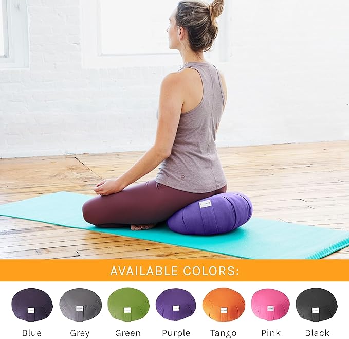 Meditation Cushion Sol Living Yoga Floor Pillow 100% Cotton Floor Cushion Removable Cover Firm Comfort Yoga Floor Cushion Seating for Adults Machine Washable Zafu Meditation Pillow Pouf Bolster Pillow