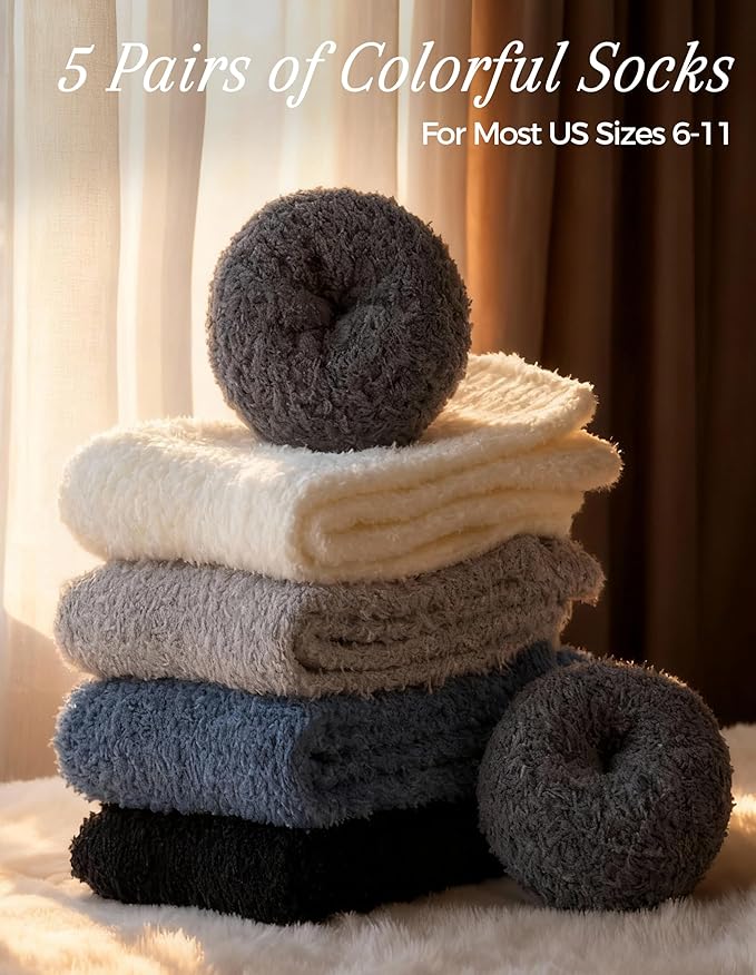TEHOOK Warm & Cozy Valentines Gifts for Women, Fluffy Fuzzy Plush Sleeping Slipper Socks - Soft Warm Fabric - Bloomnest