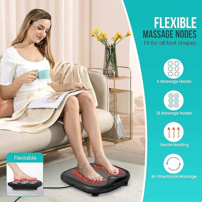 Snailax Shiatsu Foot Massager with Heat, Kneading Foot & Back Massager, Electric Feet Massager Machine for Plantar Fasciitis, Heated Foot Warmer, Gifts - Bloomnest