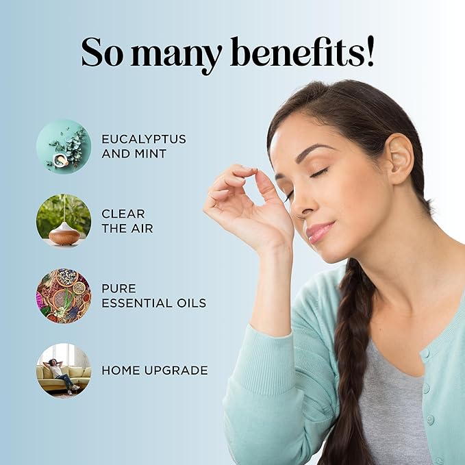 Breathe Essential Oil for Diffuser - Invigorating and Refreshing Breathe Essential Oil Blend with Eucalyptus Peppermint Tea Tree and Mint for Diffusers for Home and Shower Aromatherapy (2 Fl Oz) - Bloomnest