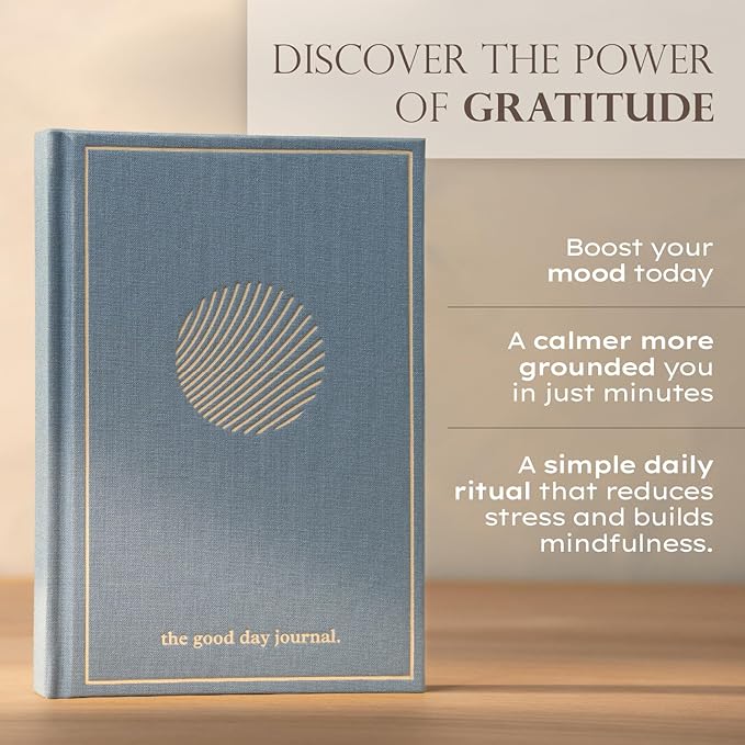 ANECDOTE. Gratitude Journal – The Good Day Journal for Happiness, Mindfulness and Reflection, Feel Happier and Less Stressed, Inspirational Daily Journal for Women & Men - Ocean Blue - Bloomnest