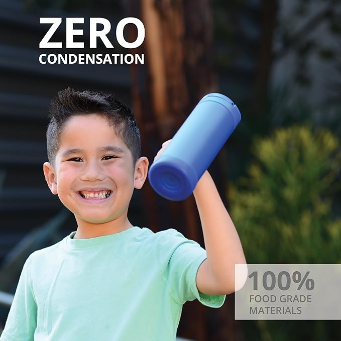 Elemental Iconic Kids Water Bottle for School - 100% Leak-Proof Insulated Water Bottles with Straw Lid & Pop-It Handle for Boys & Girls - Triple-Wall Insulated & BPA-Free, 14oz – Royal Blue - Bloomnest