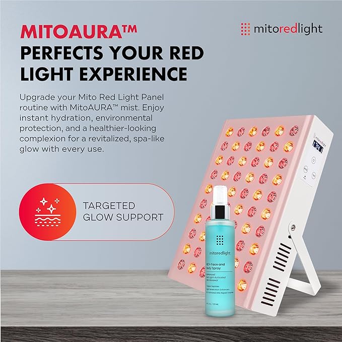 Mito Red Light – MitoMIN 2.0 Red Light Panel – Red Light Therapy for Face and Neck – Red Light & Near Infrared Red Light Therapy – At-Home Red Light Therapy for Body MitoRedLight