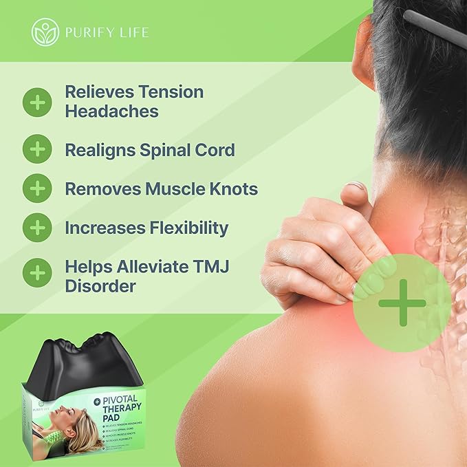 Occipital Release Tool for Pivotal Therapy & TMJ Device – Cervical Traction Pillow for Neck, Shoulder, and Back Pain Relief - Tension Headaches, Firm Foam Cradle, Craniosacral Therapy, Trigger Points PurifyLife