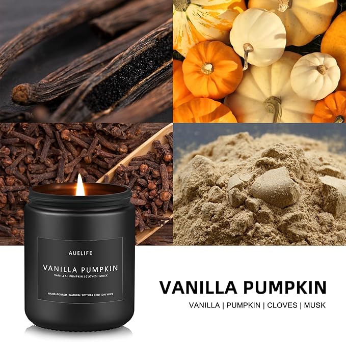 Fall Candle | Vanilla Pumpkin Candle - Scented Candles for Autumn, Fall Aromatherapy Gifts - 7 OZ - Bloomnest