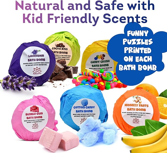 Made in USA Bath Bombs for Kids Surprise Toys Inside SEA Animals - 36 Ocean Toys Like Shark or Jellyfish | Natural Safe Bath Bombs Gift Set for Girls & Boys - Multicolored Organic Bubble Bath - Bloomnest