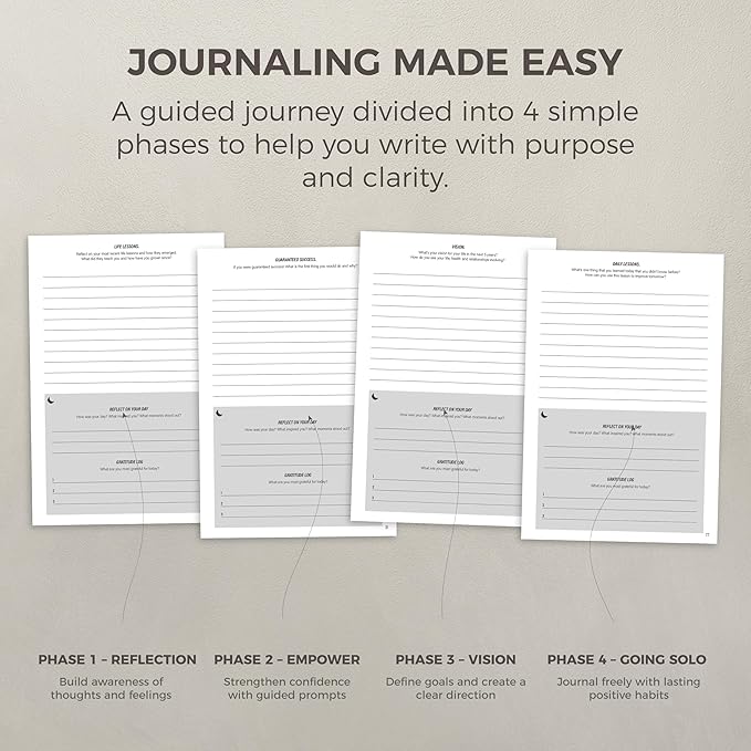 MindPanda Reflect Journal - The Ultimate Guided Journal with Daily Prompts For Gratitude, Mindfulness & Daily Reflection - Mood Tracker & Gratitude Log for Happiness & Self Care. Premium Non-Bleed - Bloomnest