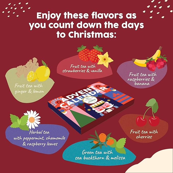 Tea Advent Calendar 2025 Nutcracker by Acorus- 6 Christmasy flavors – 24 tea bags For The Christmas Countdown - Gift Idea For Christmas - Limited Edition - Bloomnest