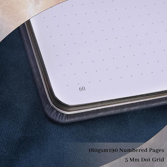 TIEFOSSI Dot Journals for Women Men, Dot Journals for Writing Women, 160gsm Thick Paper, 190 Numbered Pages, for Planner Organization - Bloomnest