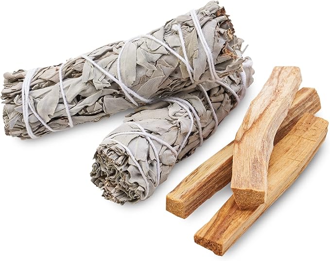 JL Local Smudge Kit Refill - White Sage & Palo Santo for Smudging, Healing, Smoke Cleansing, Meditating & Incense (Sage & Palo Refill) JLLocal