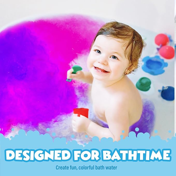 Tub Works Bath Color Tablets for Kids, 150 Count | Nontoxic & Fragrance-Free | Fizzy & Vivid Bath Color Tablets Create Fun Bath Colors | 7 Colored Water Tablets for Variety | BathBombs for Kids Bath - Bloomnest