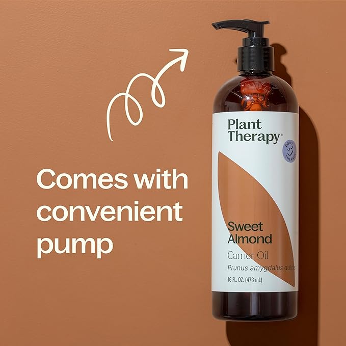 Plant Therapy Sweet Almond Oil - for Skin, Hair, Body, Face & Baby - Natural Moisturizer, Massage & Aromatherapy Carrier Oil 100% Pure, Cold Pressed California Almonds, Made in USA, 16 oz - Bloomnest