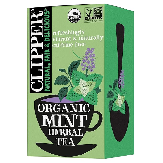 Clipper Tea Mint Herbal Teabags – Caffeine Free, USDA Organic, Great Hot or Iced – Refreshing, Natural, Fair & Delicious – 20 Tea Bags - Bloomnest